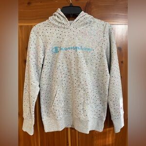 Champion Gray Hoodie with Multicolor Dots Girl’s
